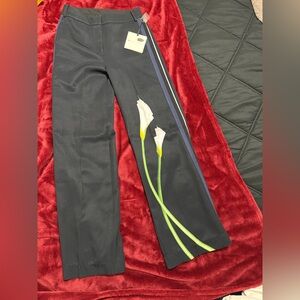 Black pants with white Floral design